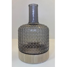 Vaso de Vidro Fumê Madeira Pinus G 